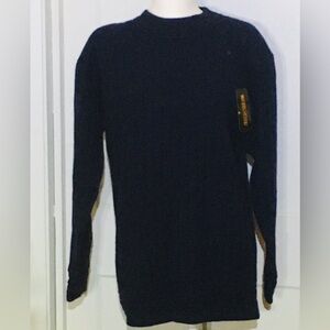 John Meyer Lambswool Angora  Navy Sweater
